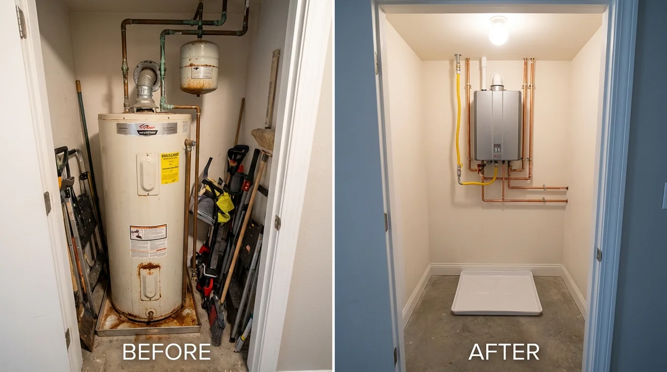 Tank water heater versus wall-mounted tankless unit comparison for Kapolei, HI homeowners